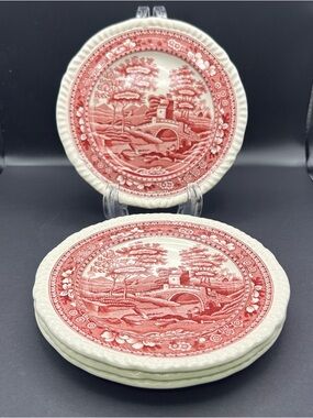 Copeland Spodes Tower RARE 5 1/2” Desert Plates Set Of 4 Nice!